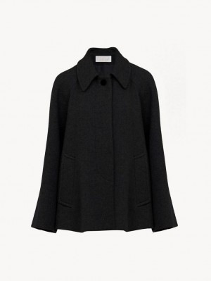 Abrigos Chloe Corta Cape Negros | CHE-SR13808