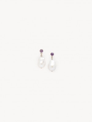 Aretes Chloe Darcey Pl Blancos Morados | CHE-SR14416