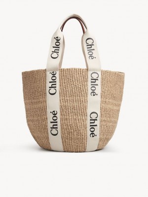 Baskets Chloe Large Woody Blancos | CHE-SR13658