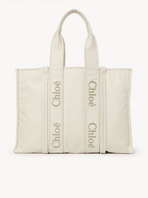 Bolsa De Hombro Chloe Large Woody Blancos | CHE-SR13429