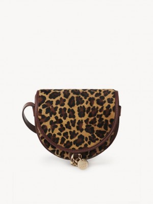 Bolsa De Hombro Chloe Mara Small Saddle Cobra Marrom | CHE-SR14603