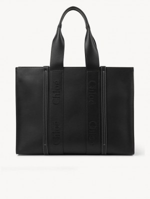 Bolso Tote Chloe Large Woody Negros | CHE-SR13306
