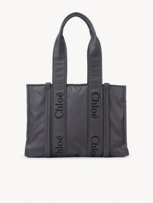 Bolso Tote Chloe Medium Woody Grises | CHE-SR13350