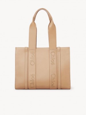 Bolso Tote Chloe Medium Woody Marrom Claro | CHE-SR13353
