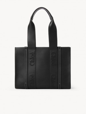Bolso Tote Chloe Medium Woody Negros | CHE-SR13352