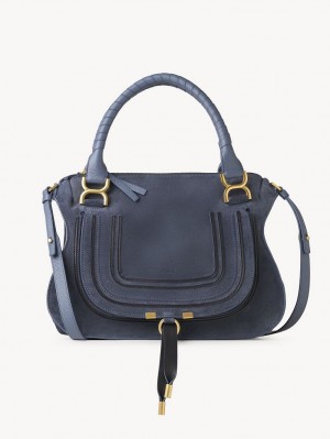 Bolsos Cruzados Chloe Marcie Double Carry Grises Oscuro Azul Marino | CHE-SR13517