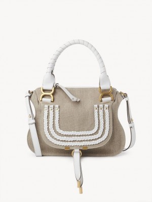 Bolsos Cruzados Chloe Marcie Small Double Carry Blancos | CHE-SR13595