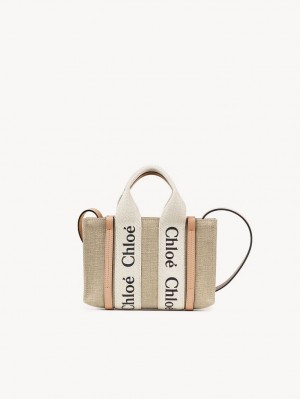 Bolsos Cruzados Chloe Mini Woody Blancos Beige | CHE-SR13507