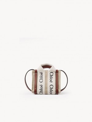 Bolsos Cruzados Chloe Woody Nano Blancos Marrom | CHE-SR13495