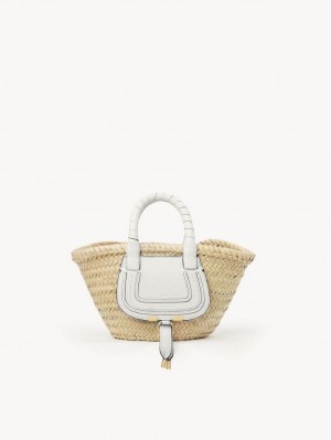 Bolsos Mini Chloe Marcie Basket Blancos | CHE-SR13662