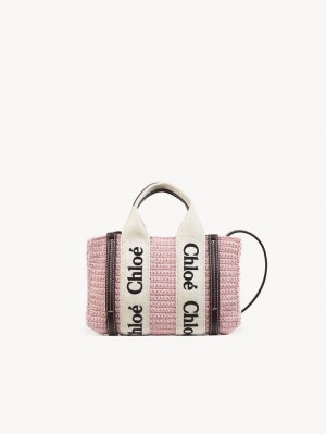 Bolsos Mini Chloe Woody Tote 2 Rosas | CHE-SR13730