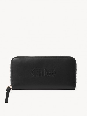 Carteras Grandes Chloe Sense Zippered Negros | CHE-SR14300