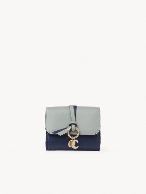 Carteras Pequeñas Chloe Alphabet Small Tri-fold Verdes Azules | CHE-SR14293