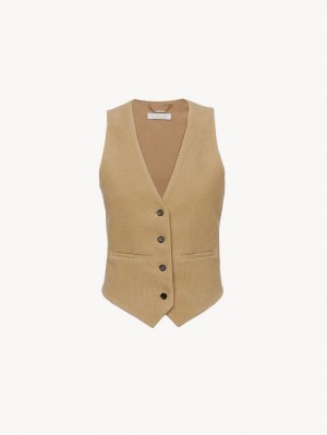 Chamarras Chloe Classic Vest Beige | CHE-SR13806