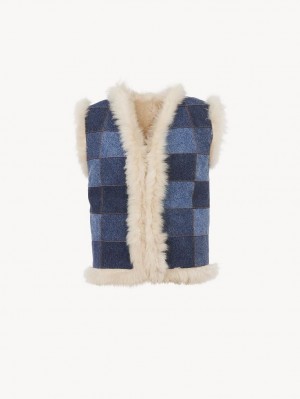 Chamarras Chloe Reversible Gilet Azules | CHE-SR13807