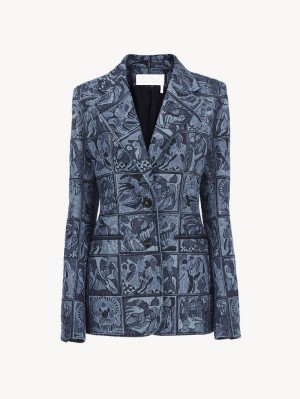 Chamarras Chloe Tailored Multicolor Azules | CHE-SR13769
