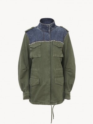 Chamarras Chloe Utilitarian Safari Azules Verdes | CHE-SR13782