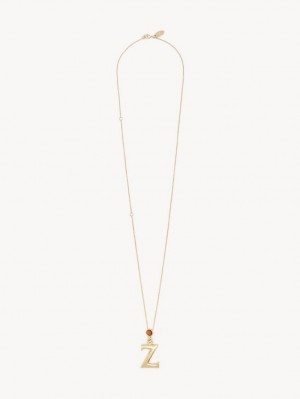 Collares Chloe Alphabet With Pendant Dorados | CHE-SR14330