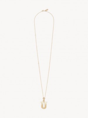 Collares Chloe Alphabet With Pendant Dorados | CHE-SR14335