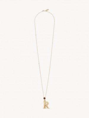 Collares Chloe Alphabet With Pendant Dorados | CHE-SR14338