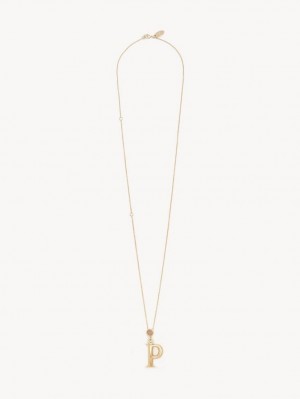 Collares Chloe Alphabet With Pendant Dorados | CHE-SR14340