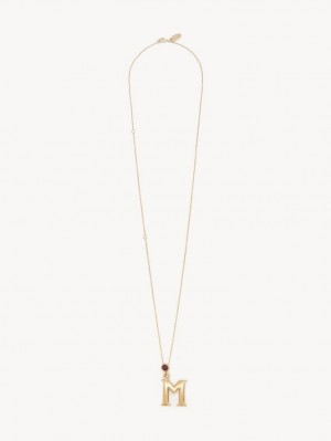 Collares Chloe Alphabet With Pendant Dorados | CHE-SR14343