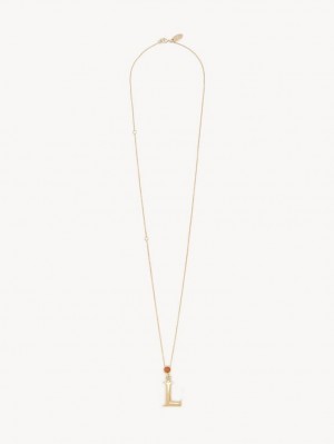 Collares Chloe Alphabet With Pendant Dorados | CHE-SR14344