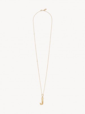 Collares Chloe Alphabet With Pendant Dorados | CHE-SR14346