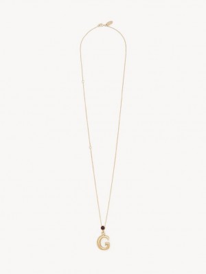 Collares Chloe Alphabet With Pendant Dorados | CHE-SR14349
