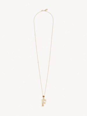 Collares Chloe Alphabet With Pendant Dorados | CHE-SR14350
