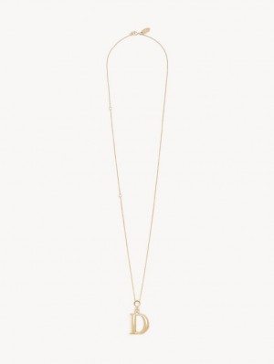 Collares Chloe Alphabet With Pendant Dorados | CHE-SR14352