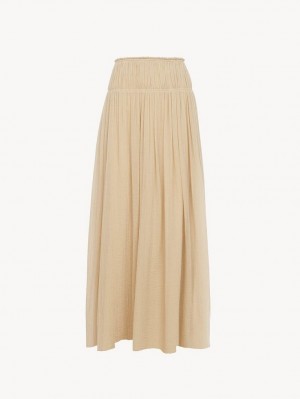 Falda Chloe Flared Long Marrom | CHE-SR14099
