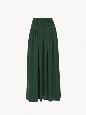 Falda Chloe Flared Long Verdes Oscuro | CHE-SR14094