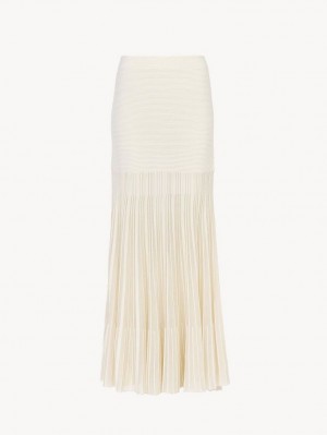 Falda Chloe Flared Maxi Blancos | CHE-SR14075