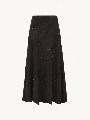 Falda Chloe Flared Midi Negros | CHE-SR14097