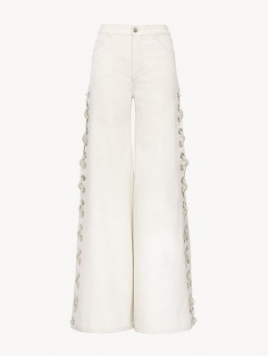 Jeans Chloe Anchos Rave Blancos | CHE-SR13982