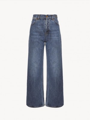 Jeans Chloe Stromboli Anchos Cropped Azules | CHE-SR14011
