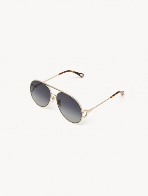 Lentes de Sol Chloe Austine Dorados Azules | CHE-SR14525