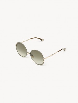 Lentes de Sol Chloe Celeste Dorados Kaki | CHE-SR14530