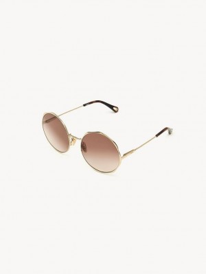 Lentes de Sol Chloe Honoré Dorados Rojos Oscuro | CHE-SR14563