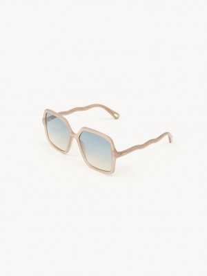 Lentes de Sol Chloe Zelie Marrom Beige | CHE-SR14551