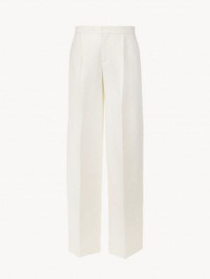 Pantalon Chloe Anchos-leg Blancos | CHE-SR13987