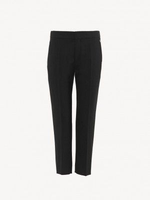 Pantalon Chloe Cropped Cigarette Negros | CHE-SR13971