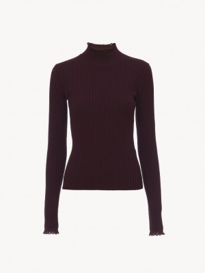 Prendas De Punto Chloe Fitted High-neck Morados | CHE-SR13961
