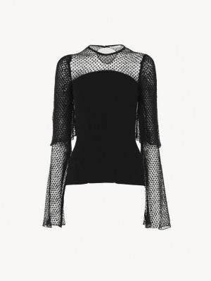 Prendas De Punto Chloe Fitted Negros | CHE-SR13950