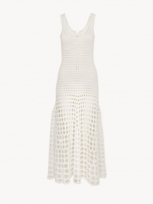 Prendas De Punto Chloe Flared Tank Blancos | CHE-SR13929