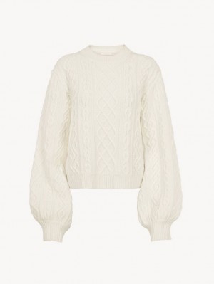 Prendas De Punto Chloe Generous Cable-knit Blancos | CHE-SR13956