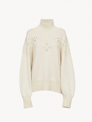 Prendas De Punto Chloe Generous High-neck Blancos | CHE-SR13943