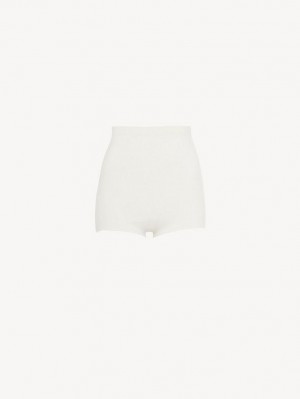 Prendas De Punto Chloe High-waisted Mini Shorts Blancos | CHE-SR13923
