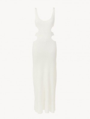 Prendas De Punto Chloe Long Tank Blancos | CHE-SR13937